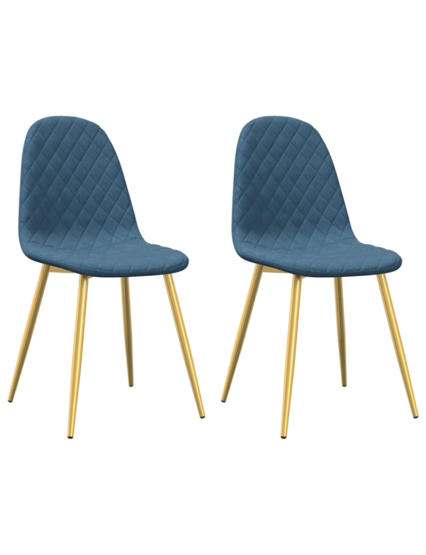 Vidaxl - vidaXL Cadeiras de jantar 2 pcs veludo azul