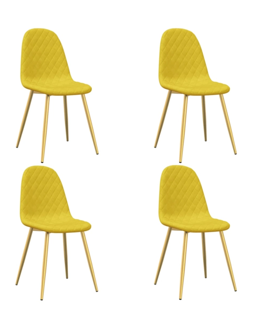 Vidaxl - vidaXL Cadeiras de jantar 4 pcs veludo amarelo mostarda