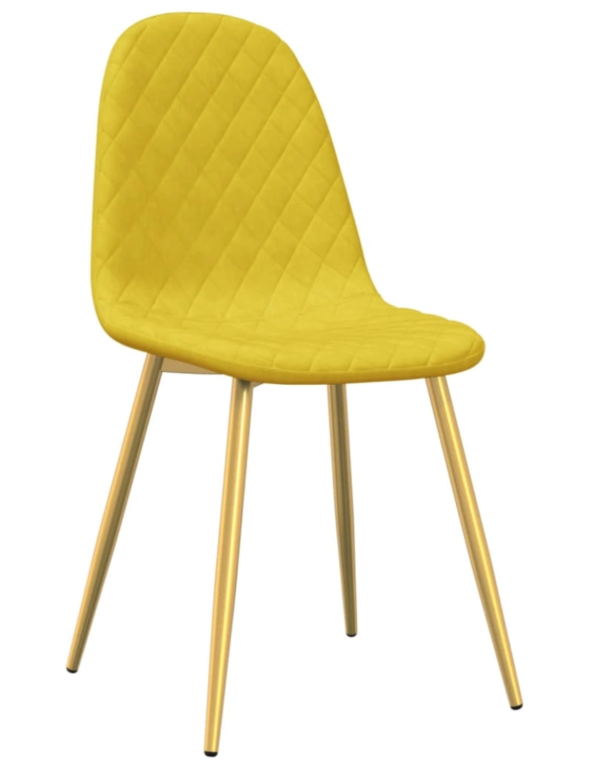 imagem de vidaXL Cadeiras de jantar 4 pcs veludo amarelo mostarda4