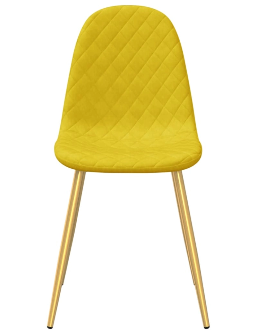 imagem de vidaXL Cadeiras de jantar 4 pcs veludo amarelo mostarda5