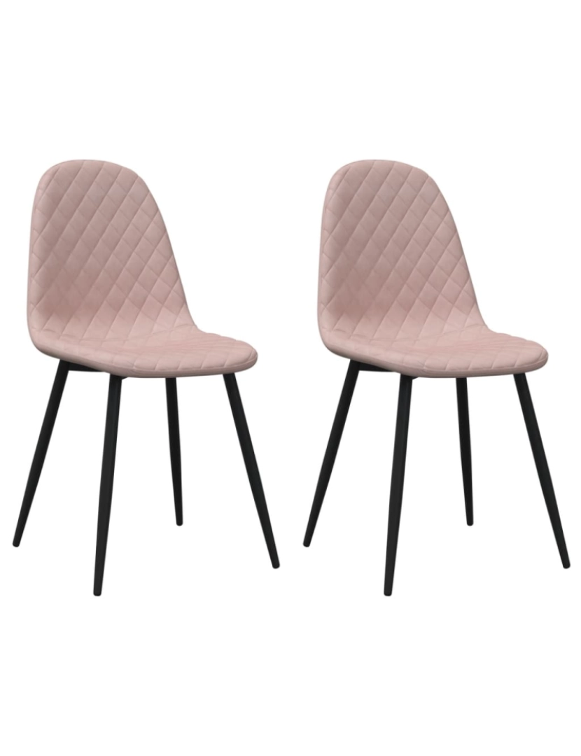 Vidaxl - vidaXL Cadeiras de jantar 2 pcs veludo rosa