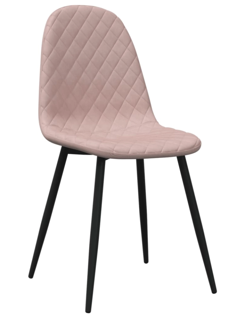 imagem de vidaXL Cadeiras de jantar 2 pcs veludo rosa4