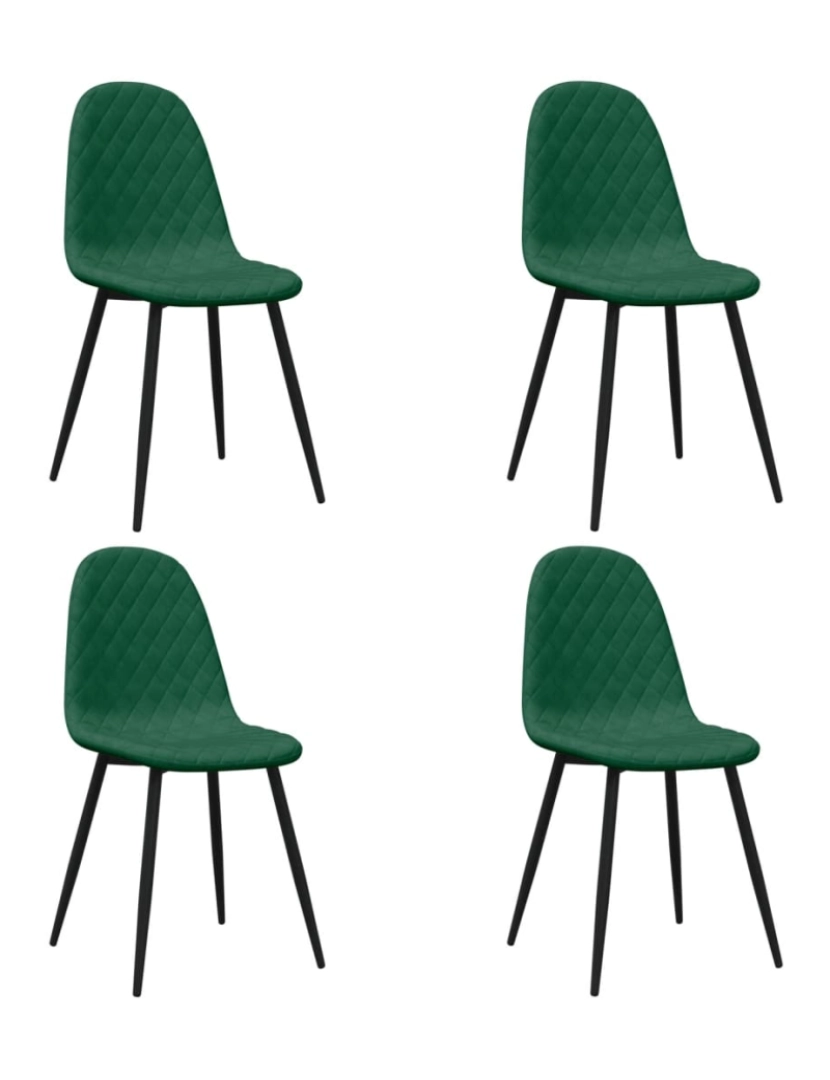 Vidaxl - vidaXL Cadeiras de jantar 4 pcs veludo verde-escuro