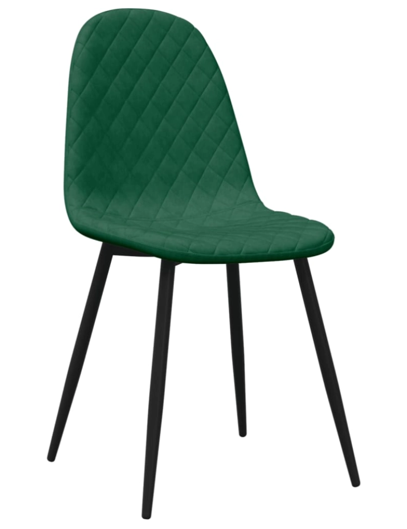 imagem de vidaXL Cadeiras de jantar 4 pcs veludo verde-escuro4