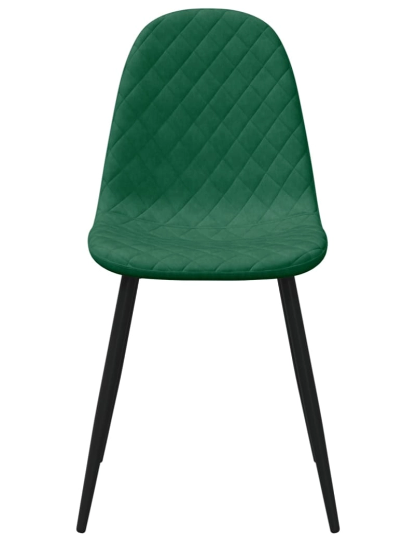 imagem de vidaXL Cadeiras de jantar 4 pcs veludo verde-escuro5