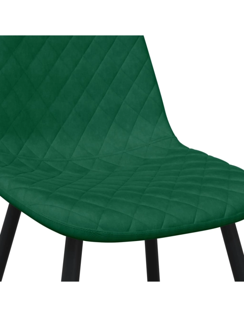 imagem de vidaXL Cadeiras de jantar 4 pcs veludo verde-escuro8