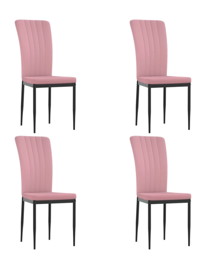 imagem de vidaXL Cadeiras de jantar 4 pcs veludo rosa1