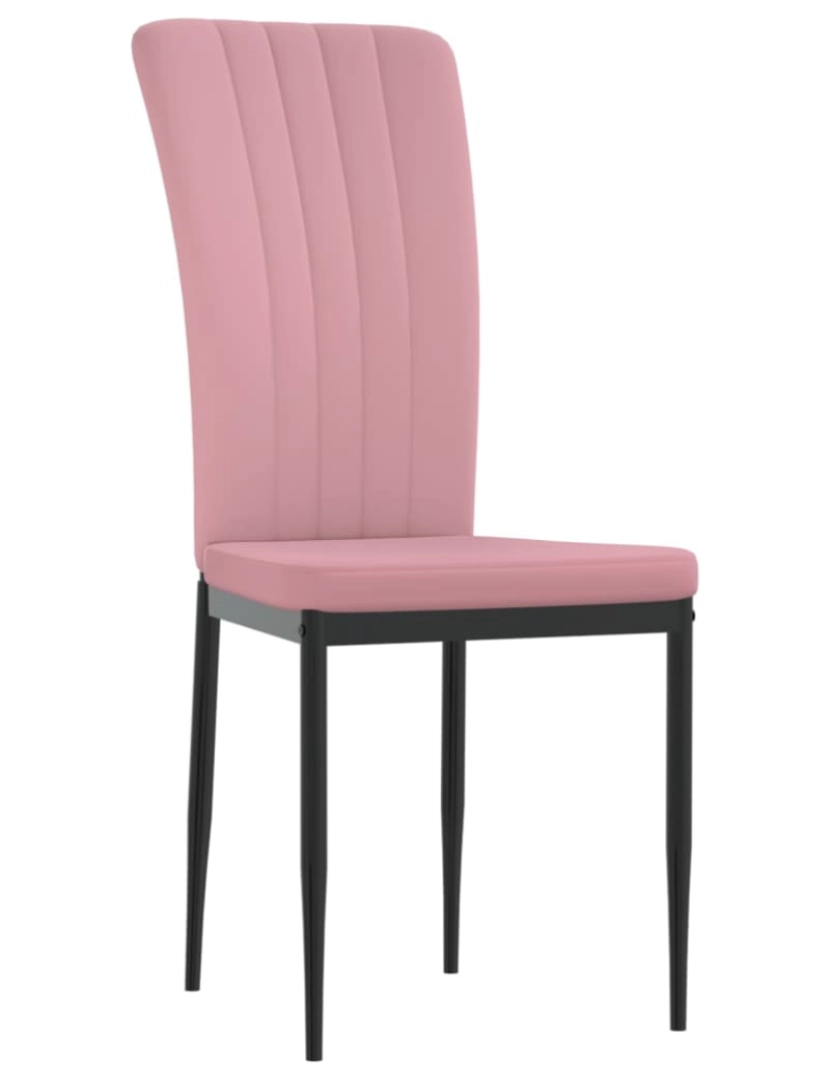 imagem de vidaXL Cadeiras de jantar 4 pcs veludo rosa4