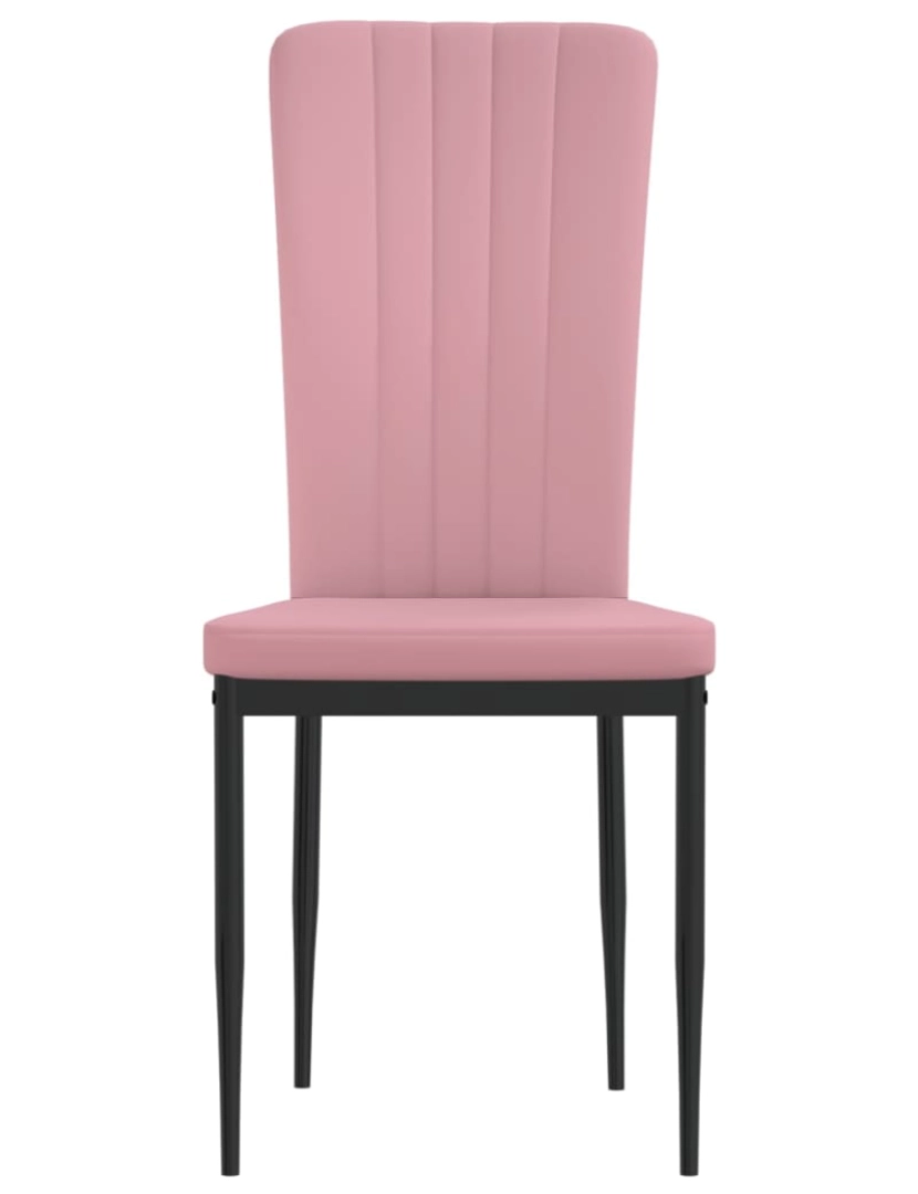 imagem de vidaXL Cadeiras de jantar 4 pcs veludo rosa5