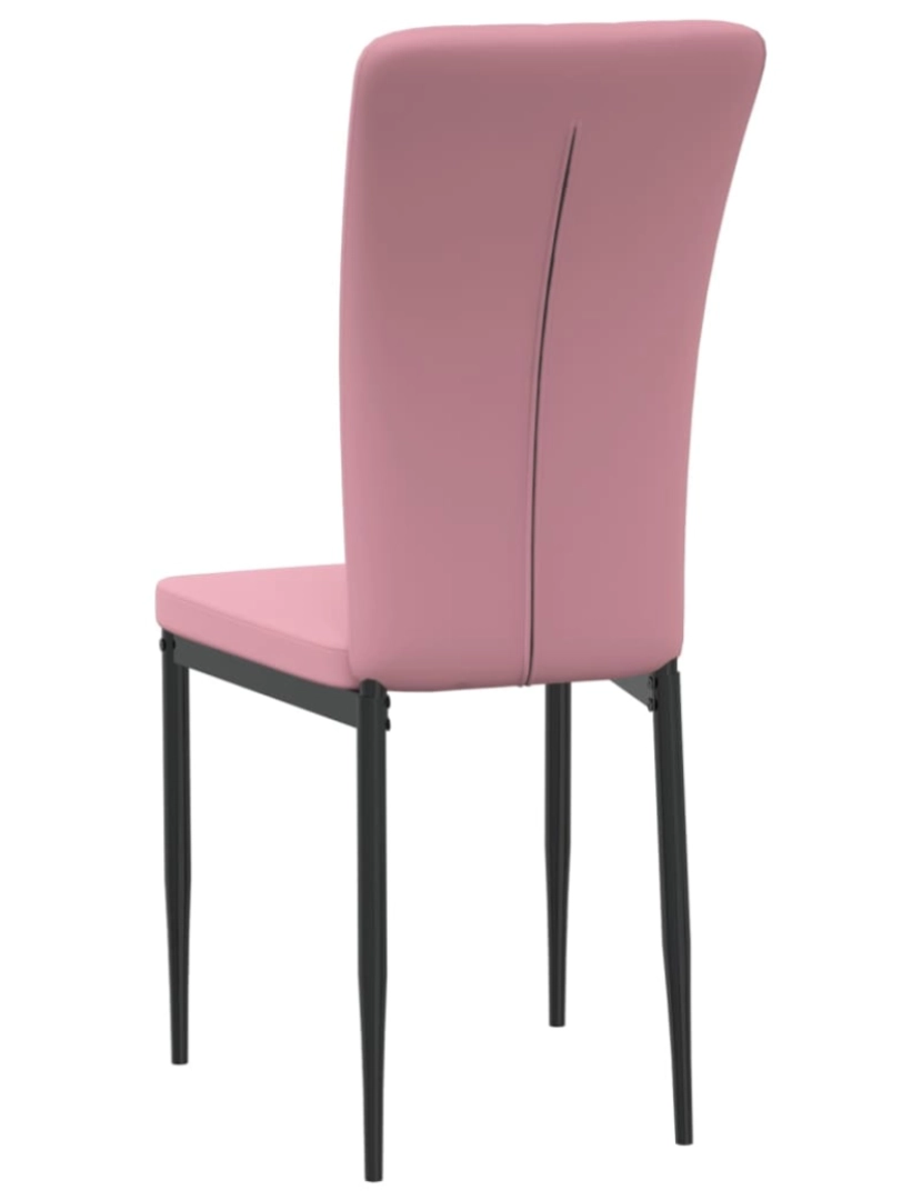 imagem de vidaXL Cadeiras de jantar 4 pcs veludo rosa7