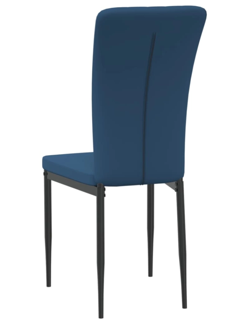 imagem de vidaXL Cadeiras de jantar 2 pcs veludo azul7