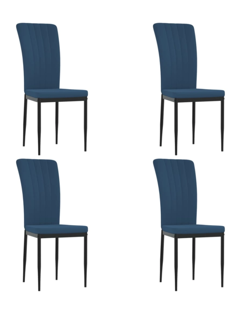 imagem de vidaXL Cadeiras de jantar 4 pcs veludo azul1