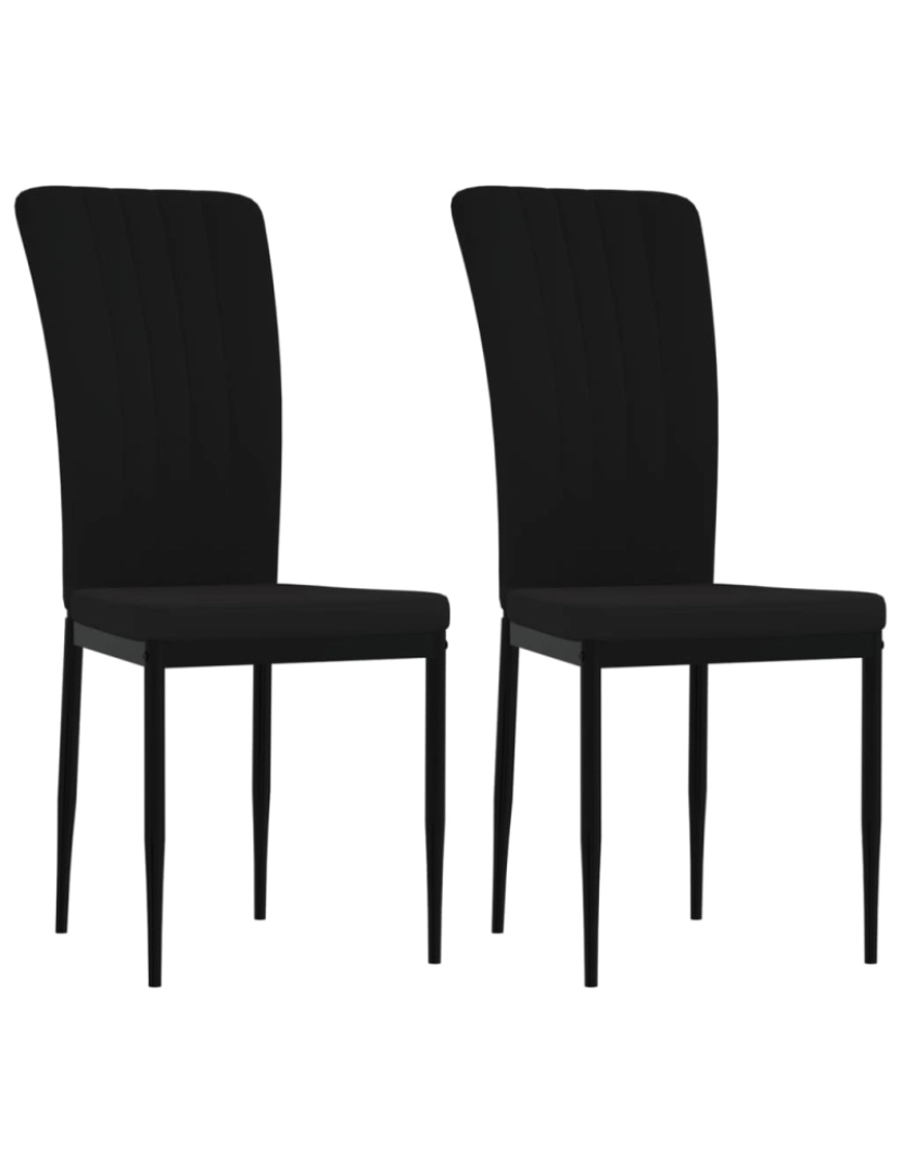 imagem de vidaXL Cadeiras de jantar 2 pcs veludo preto1