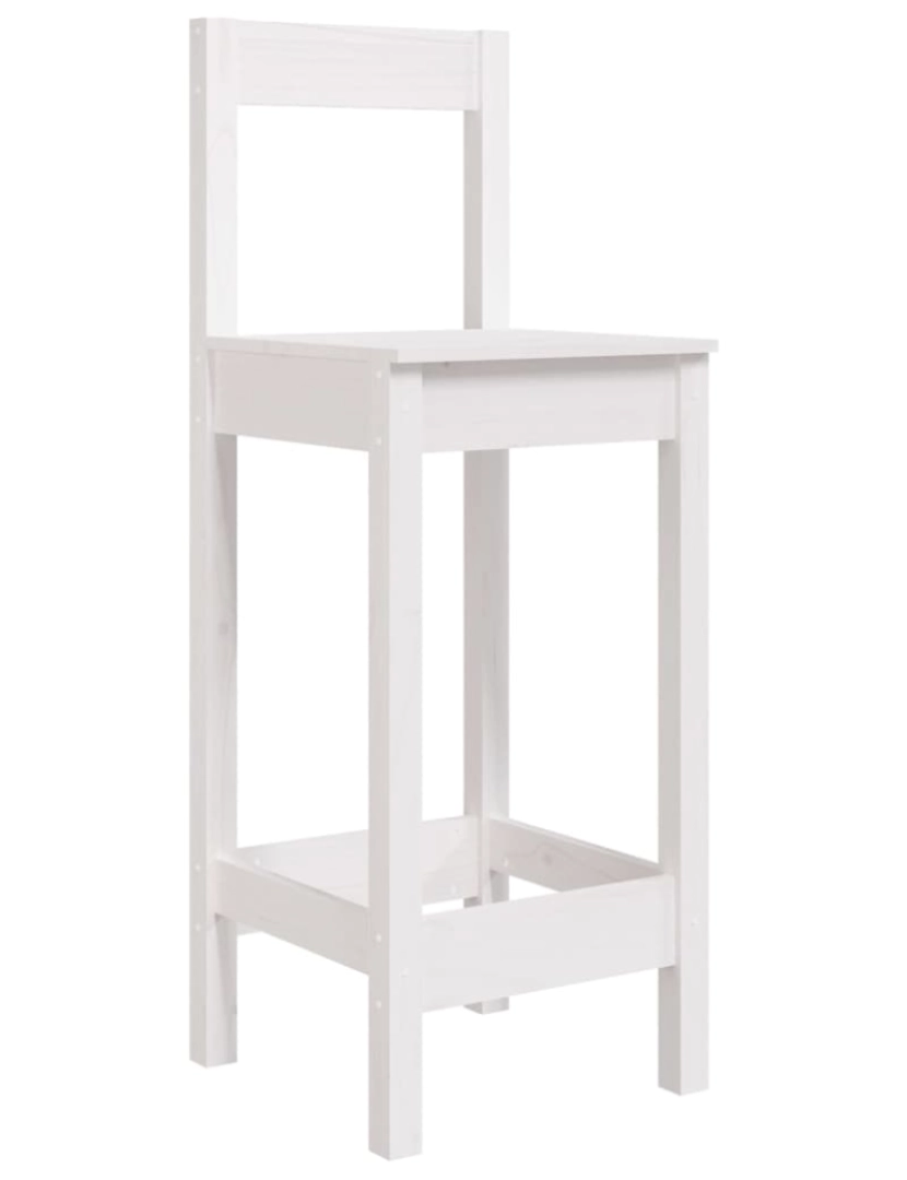 imagem de vidaXL Cadeiras de bar 2 pcs 40x41,5x112 cm pinho maciço branco4