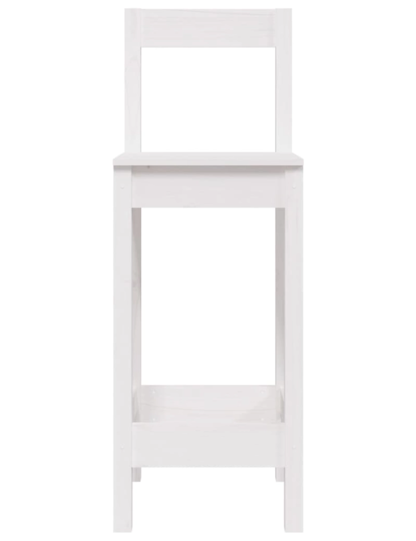 imagem de vidaXL Cadeiras de bar 2 pcs 40x41,5x112 cm pinho maciço branco5