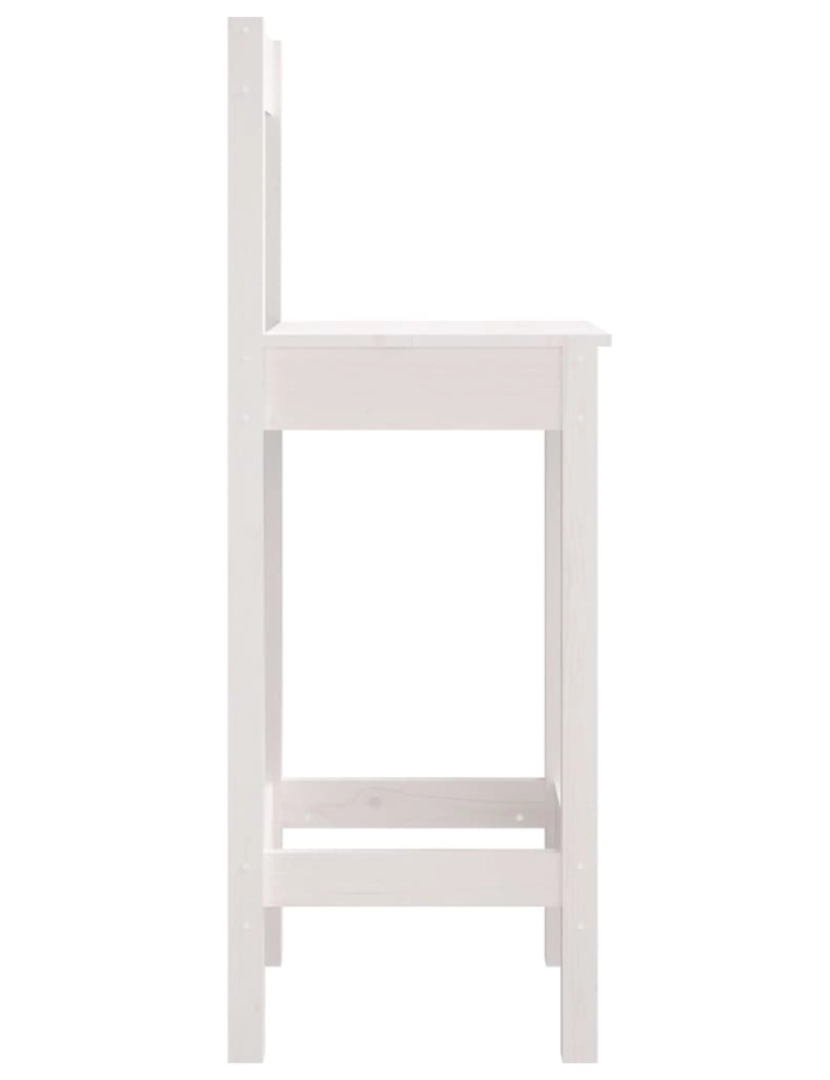 imagem de vidaXL Cadeiras de bar 2 pcs 40x41,5x112 cm pinho maciço branco6