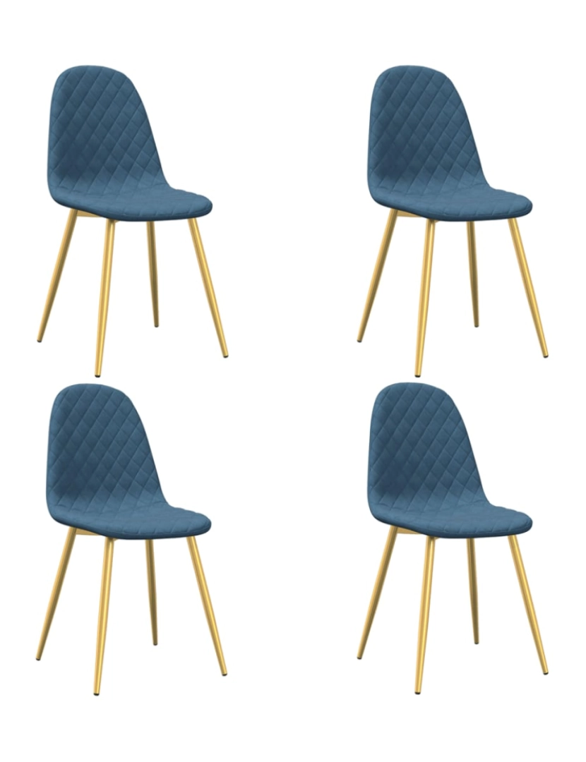 imagem de vidaXL Cadeiras de jantar 4 pcs veludo azul1