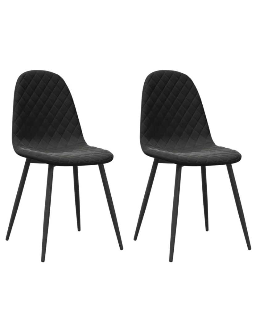 imagem de vidaXL Cadeiras de jantar 2 pcs veludo preto1