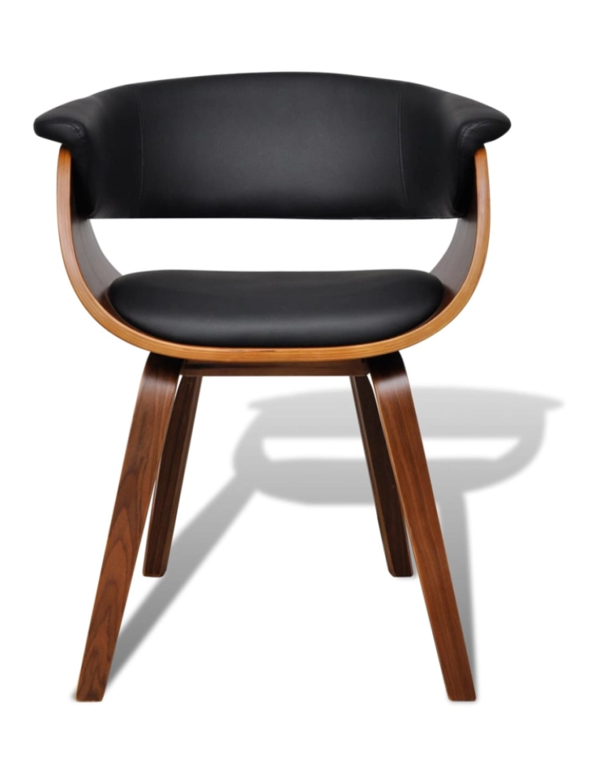 imagem de vidaXL Cadeiras de jantar 4 pcs madeira curvada e couro artificial4