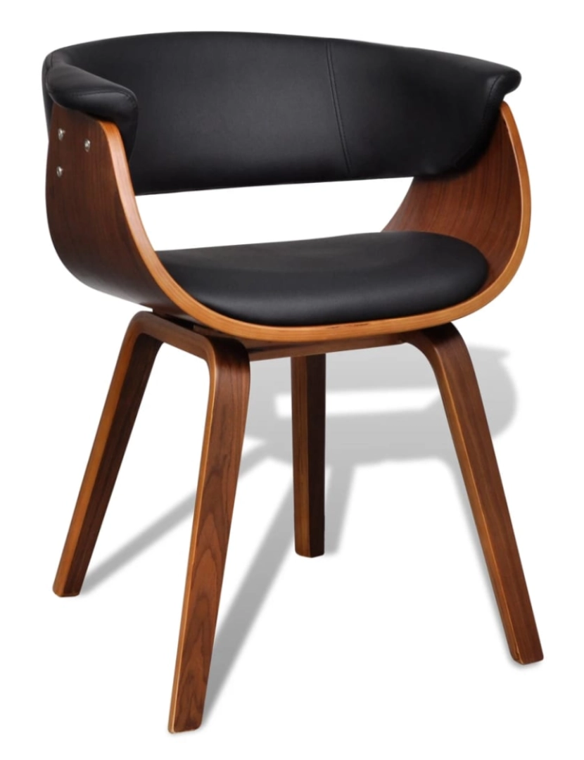 imagem de vidaXL Cadeiras de jantar 4 pcs madeira curvada e couro artificial5