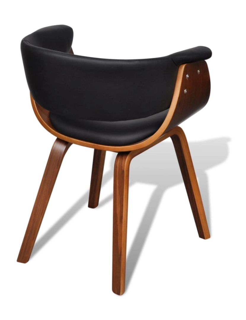 imagem de vidaXL Cadeiras de jantar 4 pcs madeira curvada e couro artificial8
