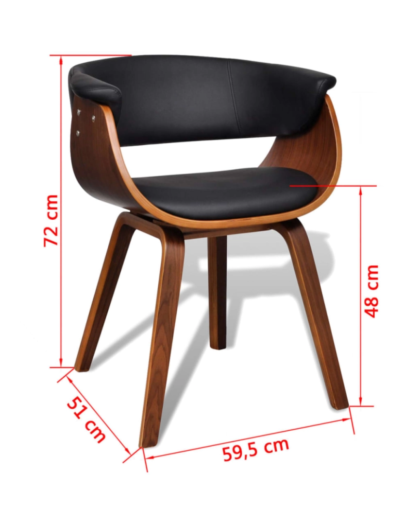 imagem de vidaXL Cadeiras de jantar 4 pcs madeira curvada e couro artificial9