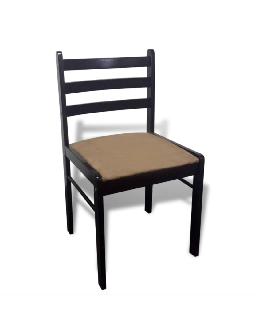 imagem de vidaXL Cadeiras de jantar 6 pcs madeira maciça e veludo castanho5