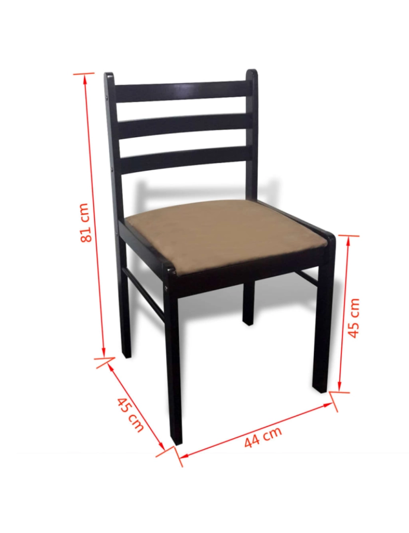 imagem de vidaXL Cadeiras de jantar 6 pcs madeira maciça e veludo castanho6
