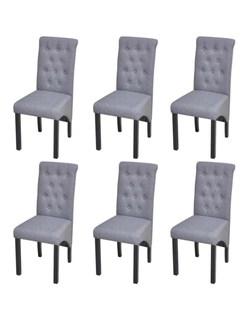 imagem de vidaXL Cadeiras de jantar 6 pcs tecido cinzento-claro1