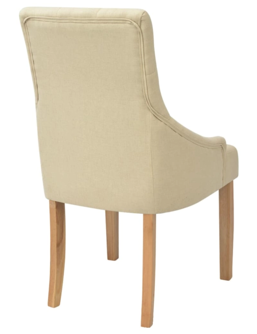 imagem de vidaXL Cadeiras de jantar 6 pcs tecido cor creme5