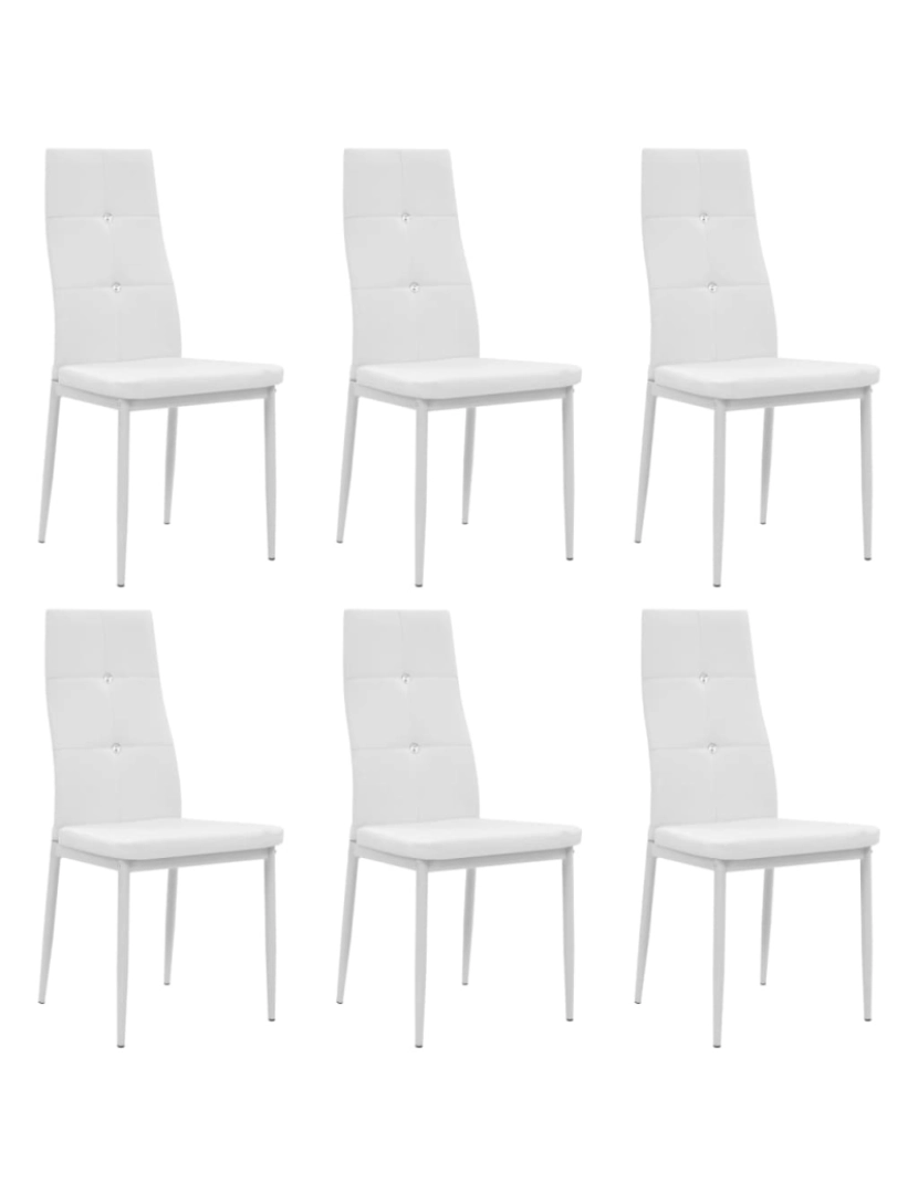 Vidaxl - vidaXL Cadeiras de jantar 6 pcs couro artificial branco