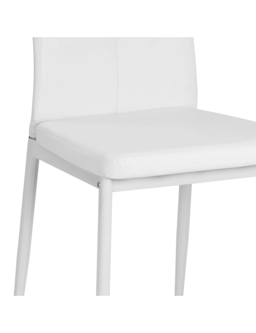 imagem de vidaXL Cadeiras de jantar 6 pcs couro artificial branco7