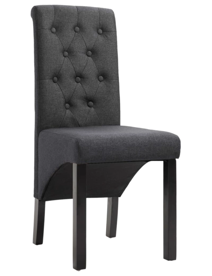 imagem de vidaXL Cadeiras de jantar 6 pcs tecido cinzento-escuro3