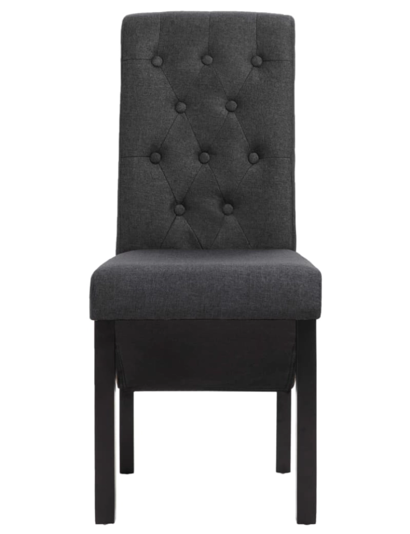 imagem de vidaXL Cadeiras de jantar 6 pcs tecido cinzento-escuro4