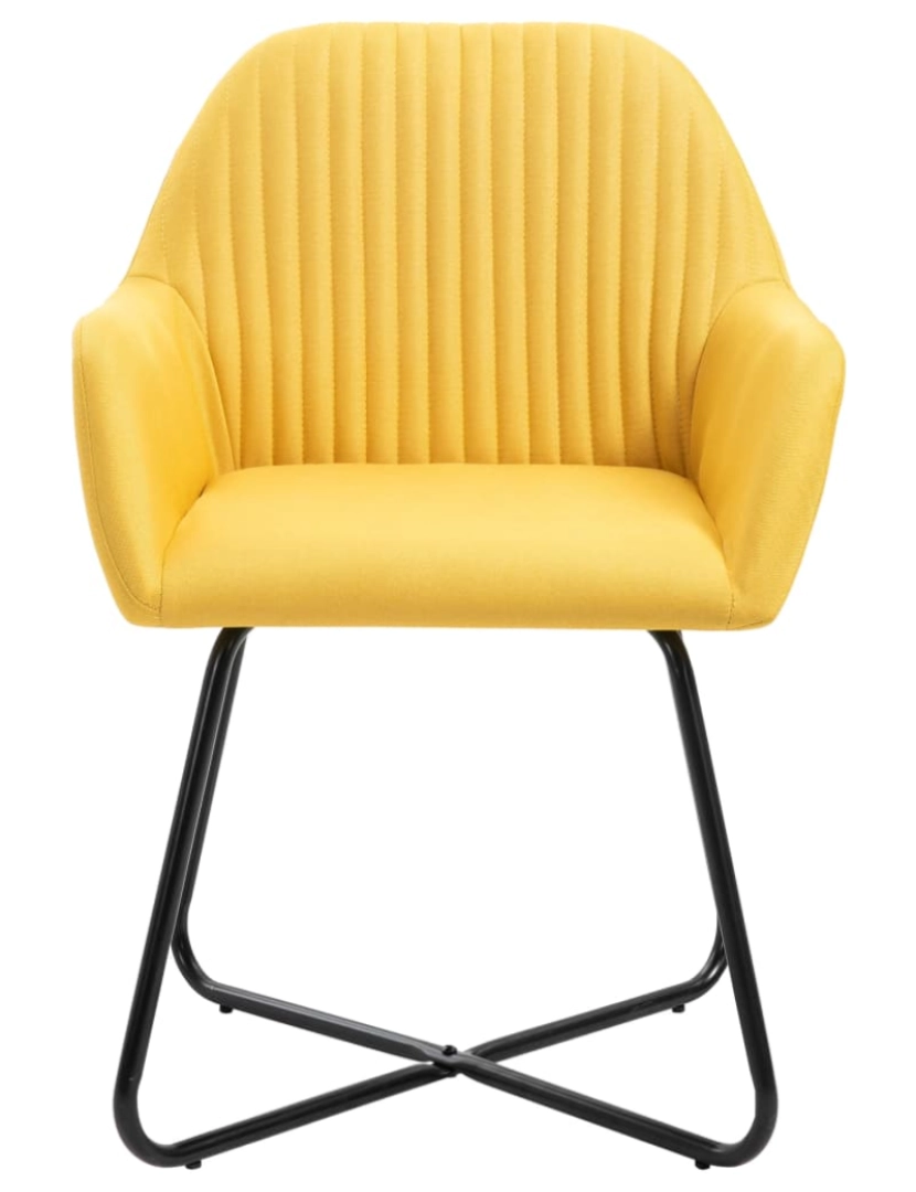 imagem de vidaXL Cadeiras de jantar 4 pcs tecido amarelo4