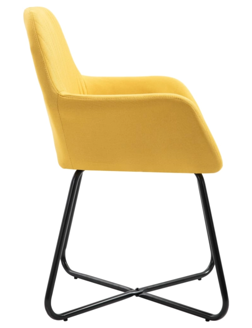 imagem de vidaXL Cadeiras de jantar 4 pcs tecido amarelo5