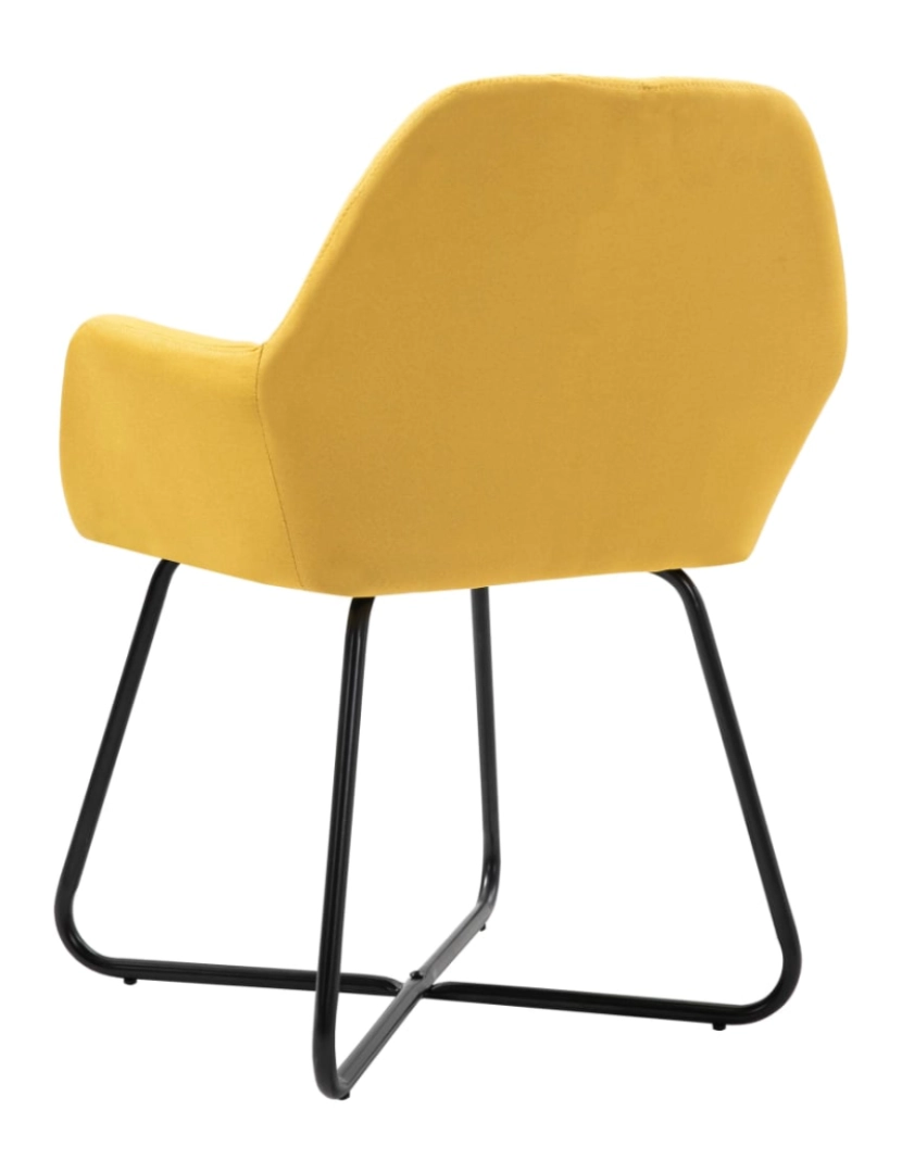 imagem de vidaXL Cadeiras de jantar 4 pcs tecido amarelo6