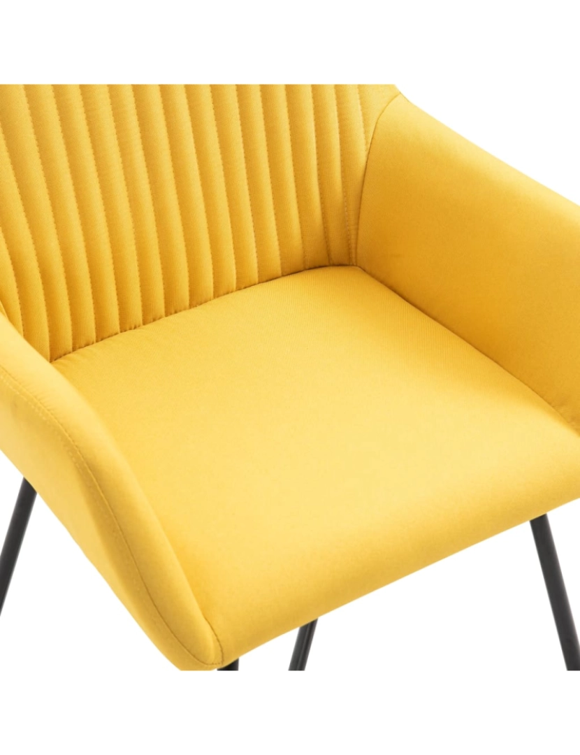 imagem de vidaXL Cadeiras de jantar 4 pcs tecido amarelo7