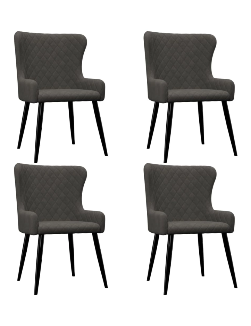 imagem de vidaXL Cadeiras de jantar 4 pcs veludo cinzento1