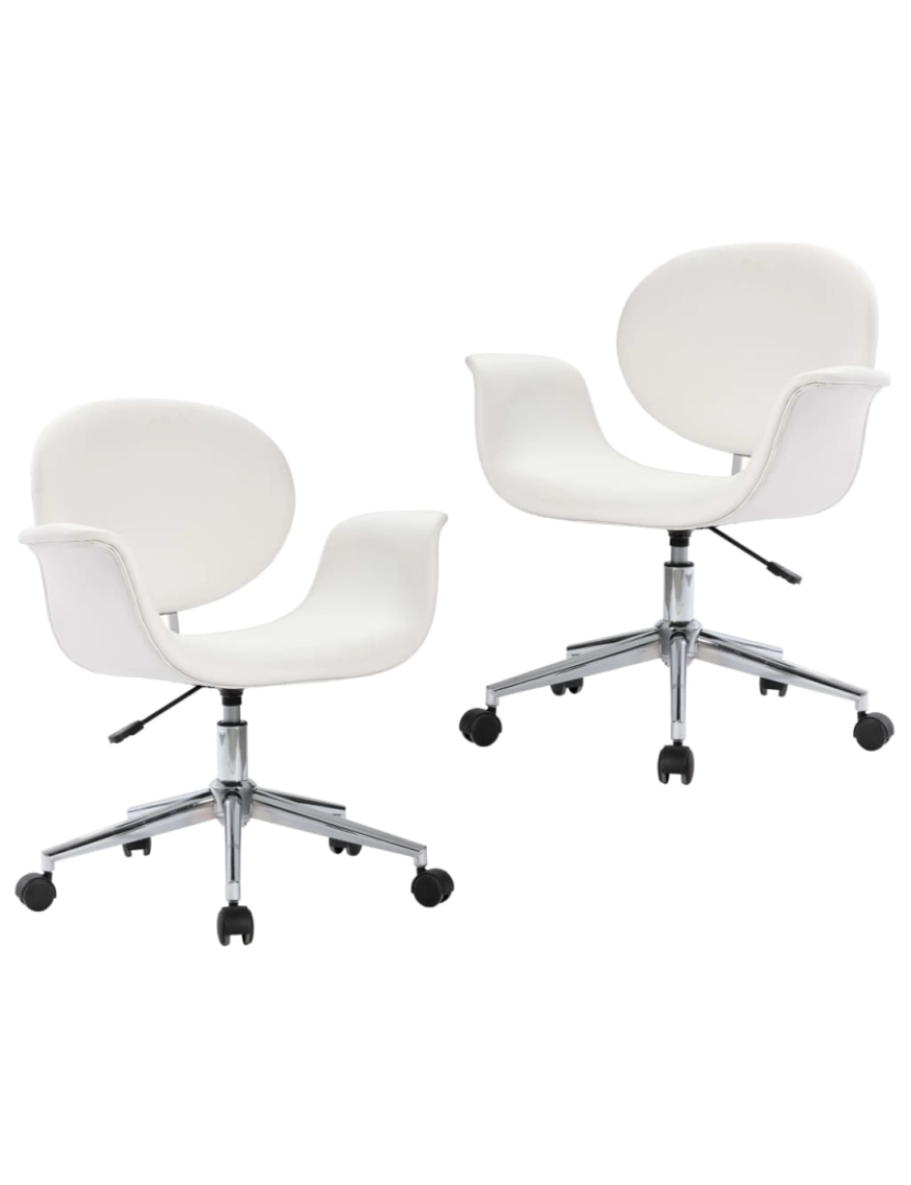 Vidaxl - vidaXL Cadeiras de jantar giratórias 2 pcs couro artificial branco