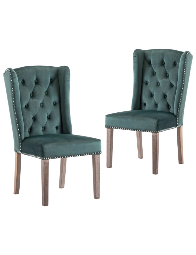 Vidaxl - vidaXL Cadeiras de jantar 2 pcs veludo verde-escuro