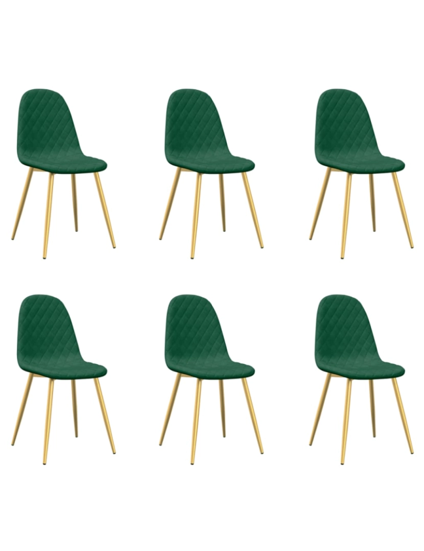 Vidaxl - vidaXL Cadeiras de jantar 6 pcs veludo verde-escuro