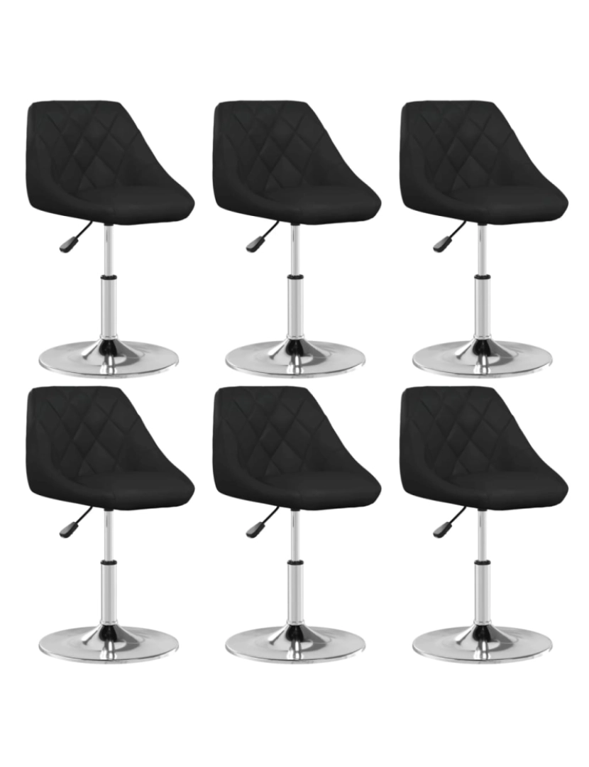 imagem de vidaXL Cadeiras de jantar 6 pcs couro artificial preto1