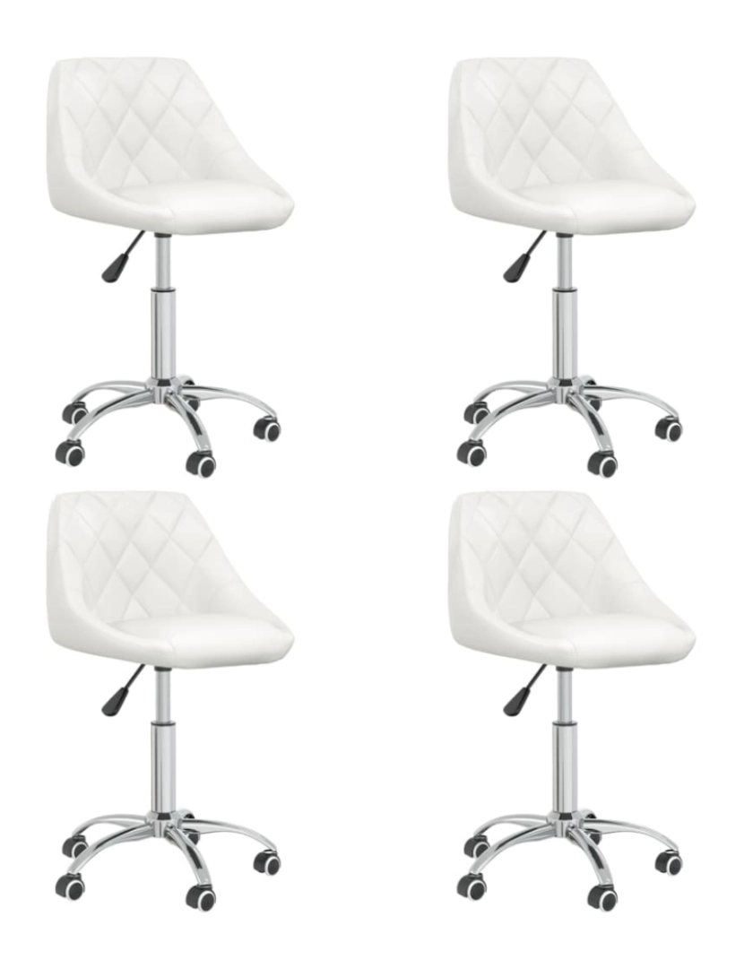 imagem de vidaXL Cadeiras de jantar giratórias 4 pcs couro artificial branco1