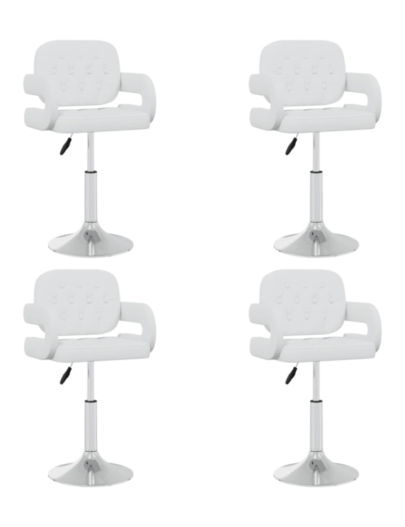 imagem de vidaXL Cadeiras de jantar giratórias 4 pcs couro artificial branco2