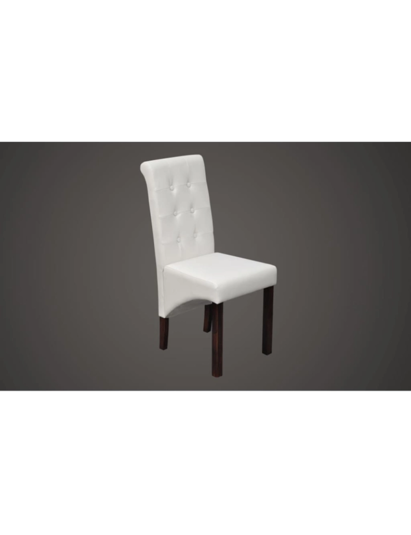 imagem de vidaXL Cadeiras de jantar 4 pcs couro artificial branco1