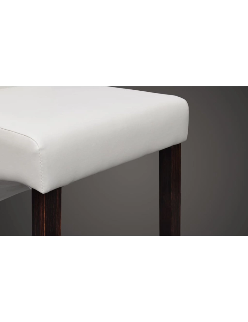 imagem de vidaXL Cadeiras de jantar 4 pcs couro artificial branco6