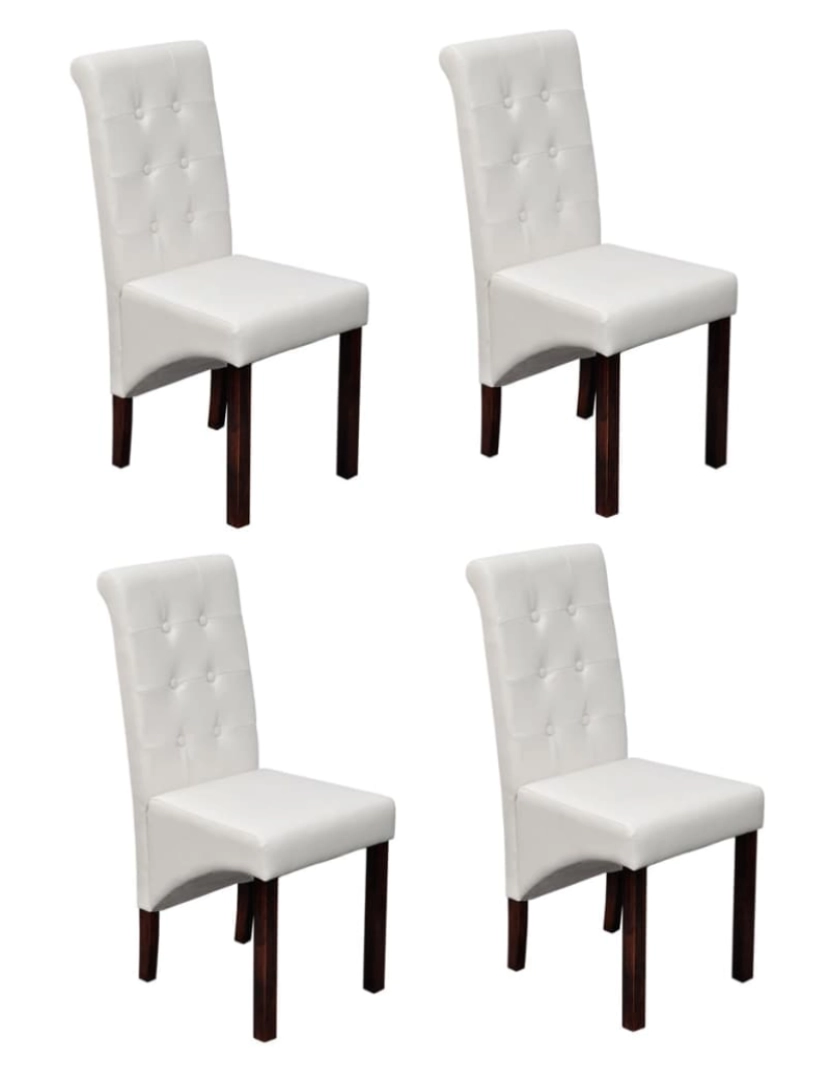 imagem de vidaXL Cadeiras de jantar 4 pcs couro artificial branco8