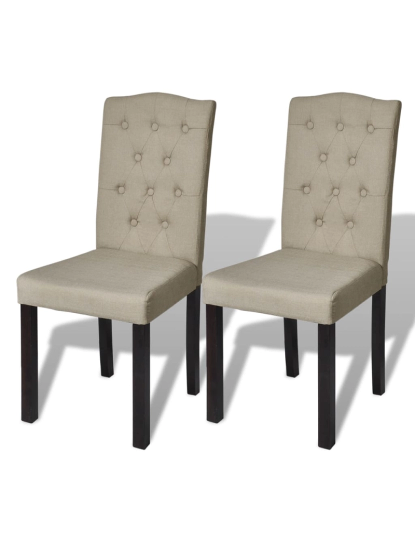 imagem de vidaXL Cadeiras de jantar 2 pcs tecido cor camel1