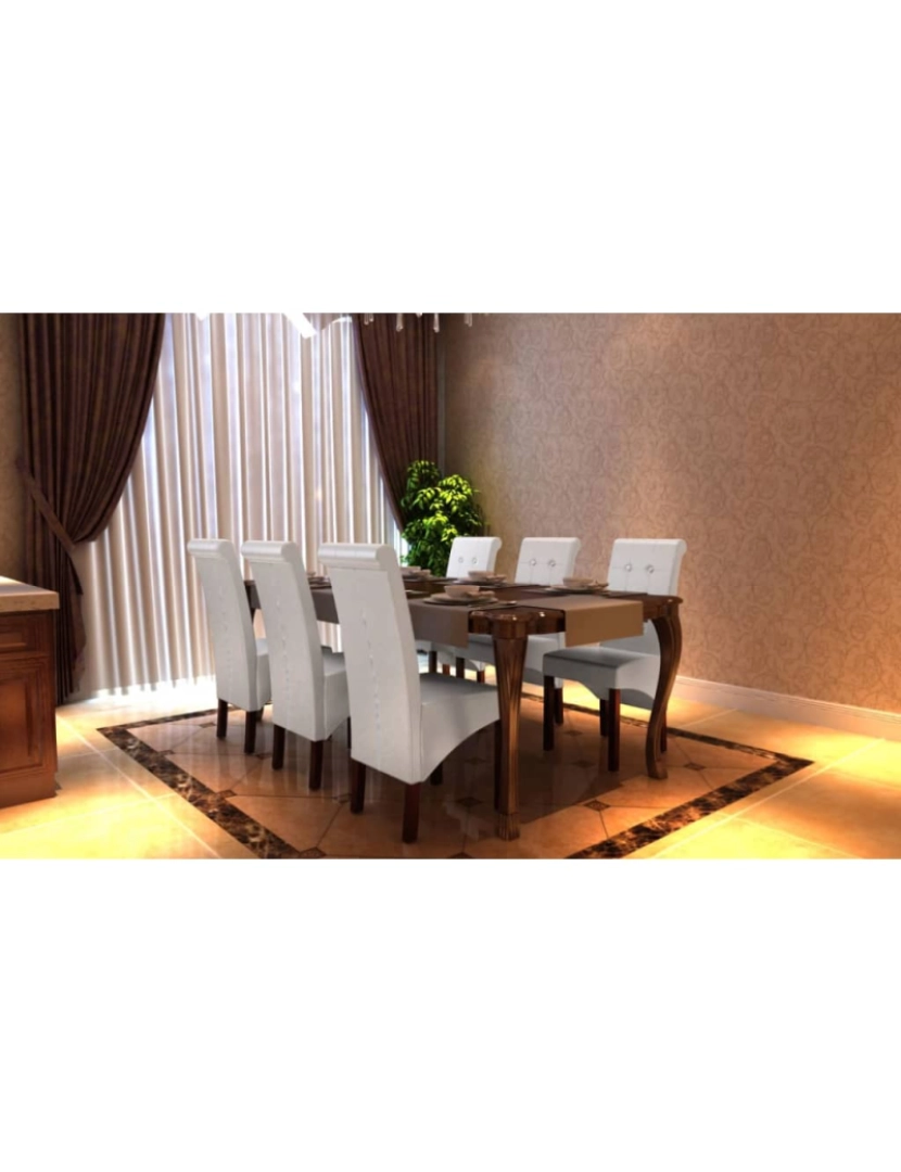 Vidaxl - vidaXL Cadeiras de jantar 6 pcs couro artificial branco